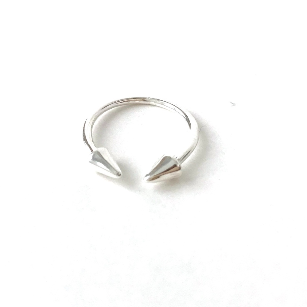 Silver Triangular Studded Ring